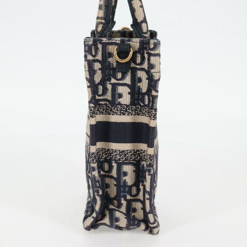 【日本直送】Christian Dior Trotter 帆布豎款 Book Tote 迷你手提包 海軍藍 正品 120170M-3