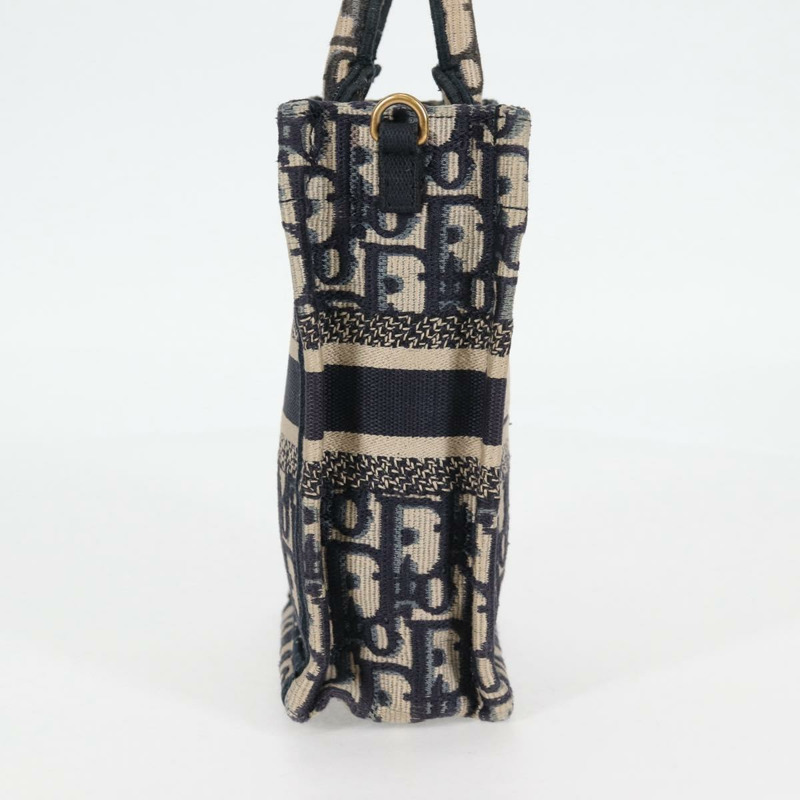 【日本直送】Christian Dior Trotter 帆布豎款 Book Tote 迷你手提包 海軍藍 正品 120170M-4