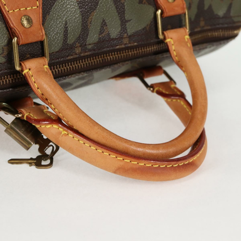 【日本直送】路易威登 Monogram Graffiti Speedy 30 手袋 綠卡其色 M92194 LV Auth MX114SAM-6