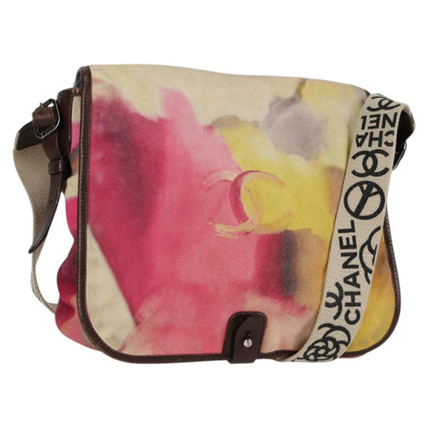 香奈兒刺繡單肩包 粉紅麂皮 CC 正品 120175SAV