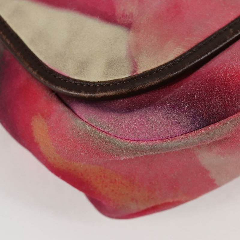 【日本直送】香奈兒刺繡單肩包 粉紅麂皮 CC 正品 120175SAV-7