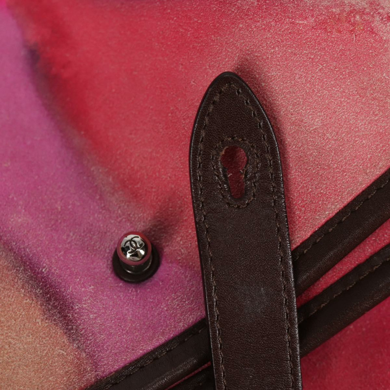 【日本直送】香奈兒刺繡單肩包 粉紅麂皮 CC 正品 120175SAV-8