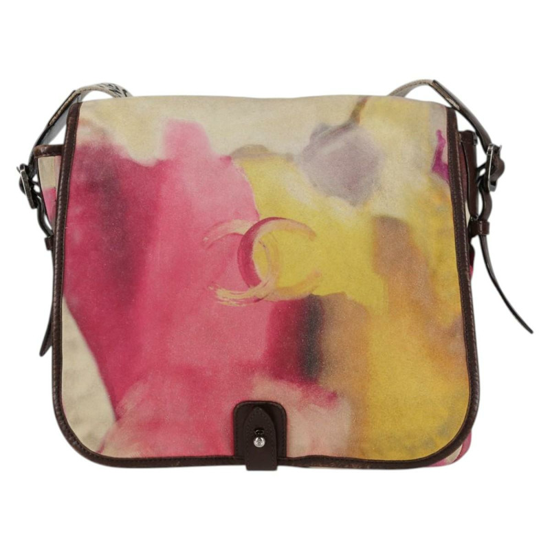 【日本直送】香奈兒刺繡單肩包 粉紅麂皮 CC 正品 120175SAV-12