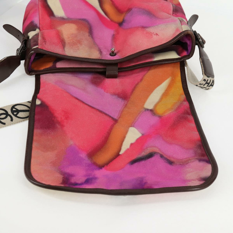 【日本直送】香奈兒刺繡單肩包 粉紅麂皮 CC 正品 120175SAV-21