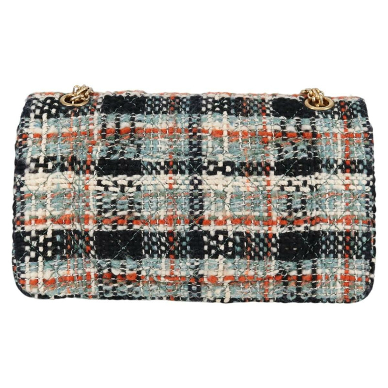 【日本直送】香奈兒 Matelasse 23 鏈條肩背包，斜紋軟呢淺藍色，金色雙C標誌，正品編號 120174SM-1