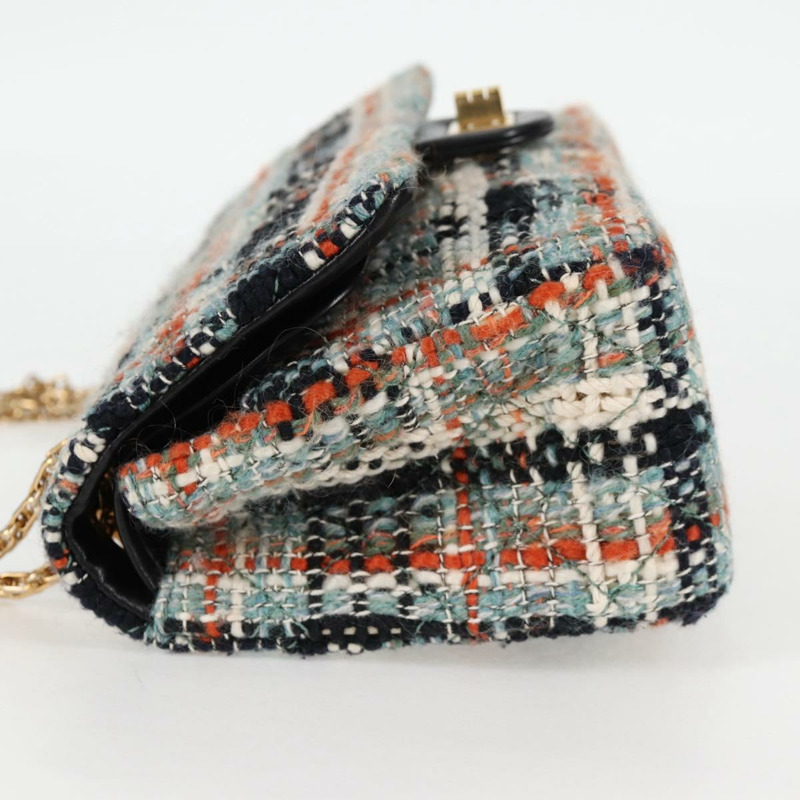 【日本直送】香奈兒 Matelasse 23 鏈條肩背包，斜紋軟呢淺藍色，金色雙C標誌，正品編號 120174SM-2