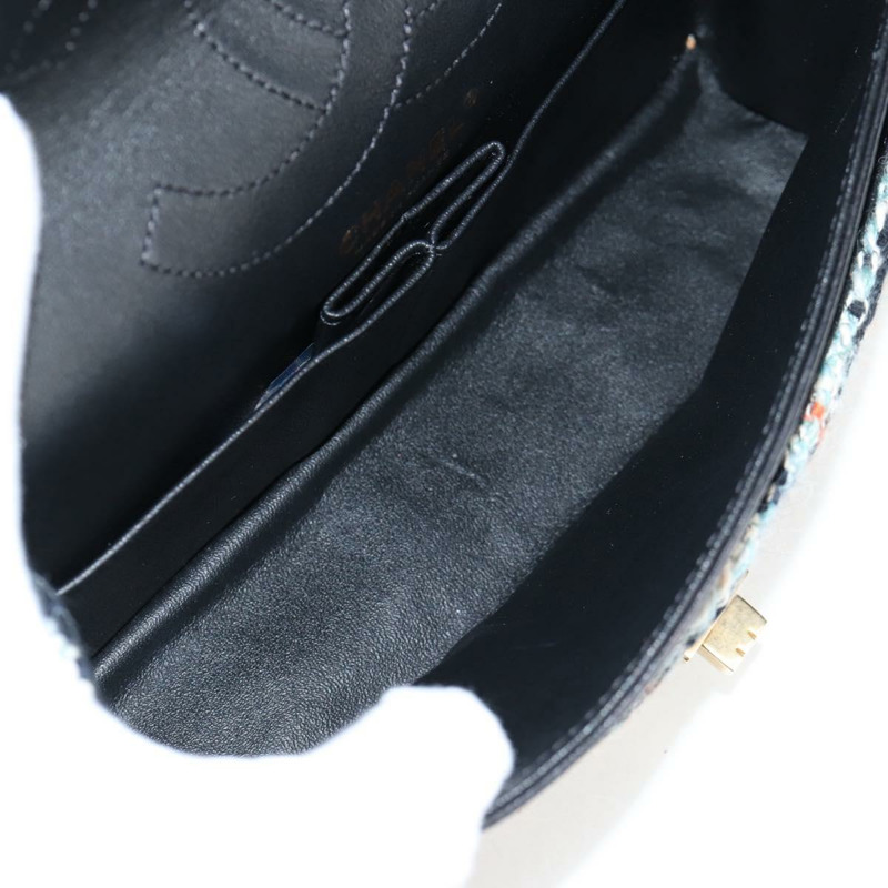 【日本直送】香奈兒 Matelasse 23 鏈條肩背包，斜紋軟呢淺藍色，金色雙C標誌，正品編號 120174SM-8