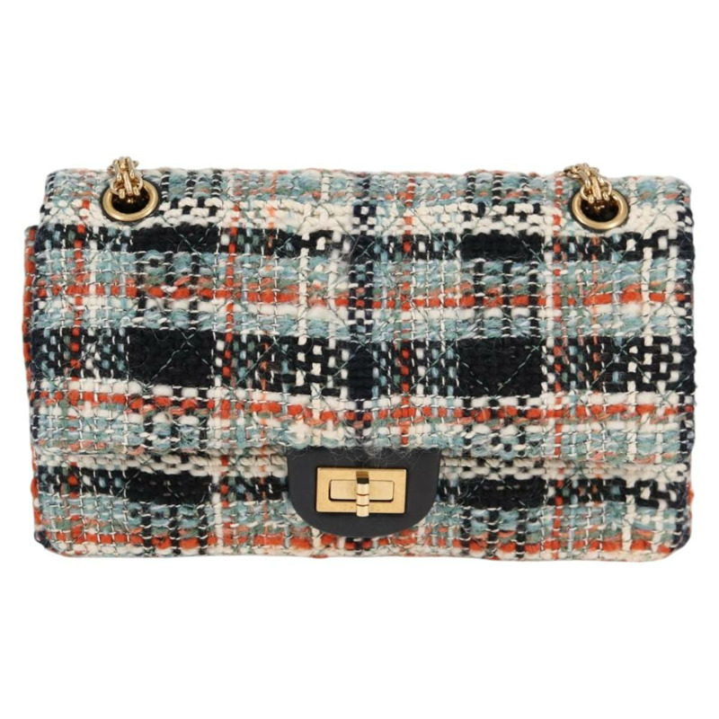 【日本直送】香奈兒 Matelasse 23 鏈條肩背包，斜紋軟呢淺藍色，金色雙C標誌，正品編號 120174SM-12