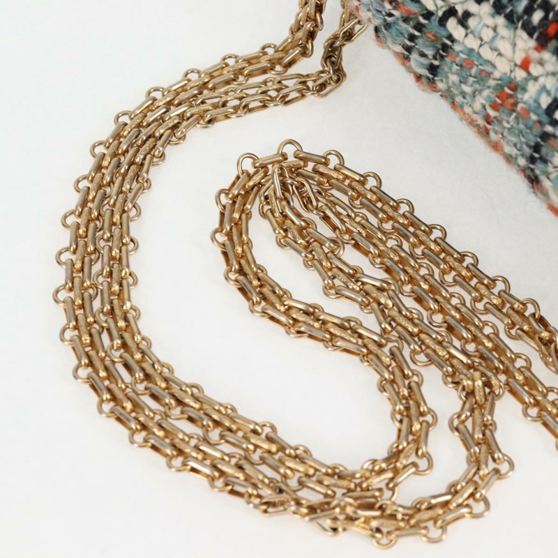 【日本直送】香奈兒 Matelasse 23 鏈條肩背包，斜紋軟呢淺藍色，金色雙C標誌，正品編號 120174SM-14