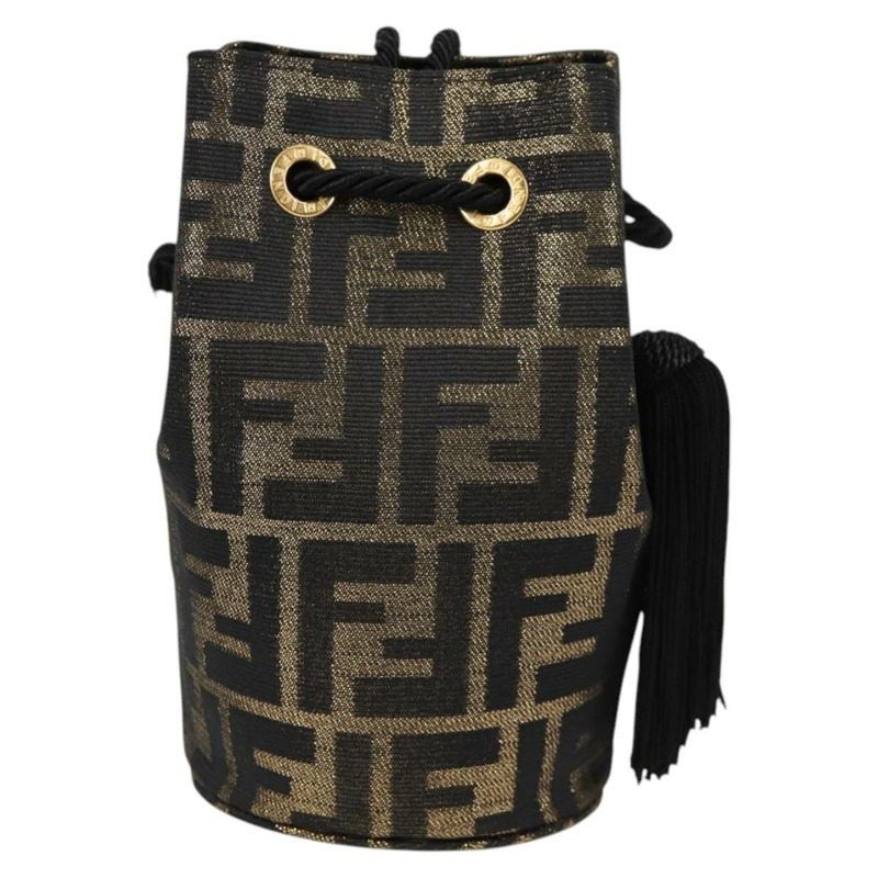 【日本直送】FENDI Zucca帆布單肩包 黑色棕色 正品 120527M-1