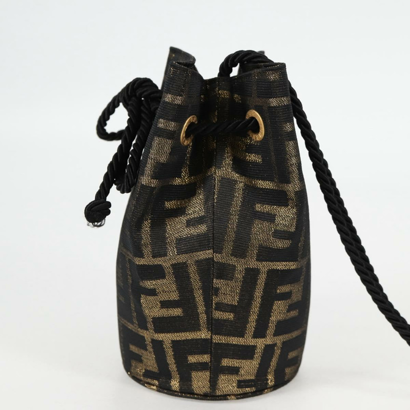 【日本直送】FENDI Zucca帆布單肩包 黑色棕色 正品 120527M-3