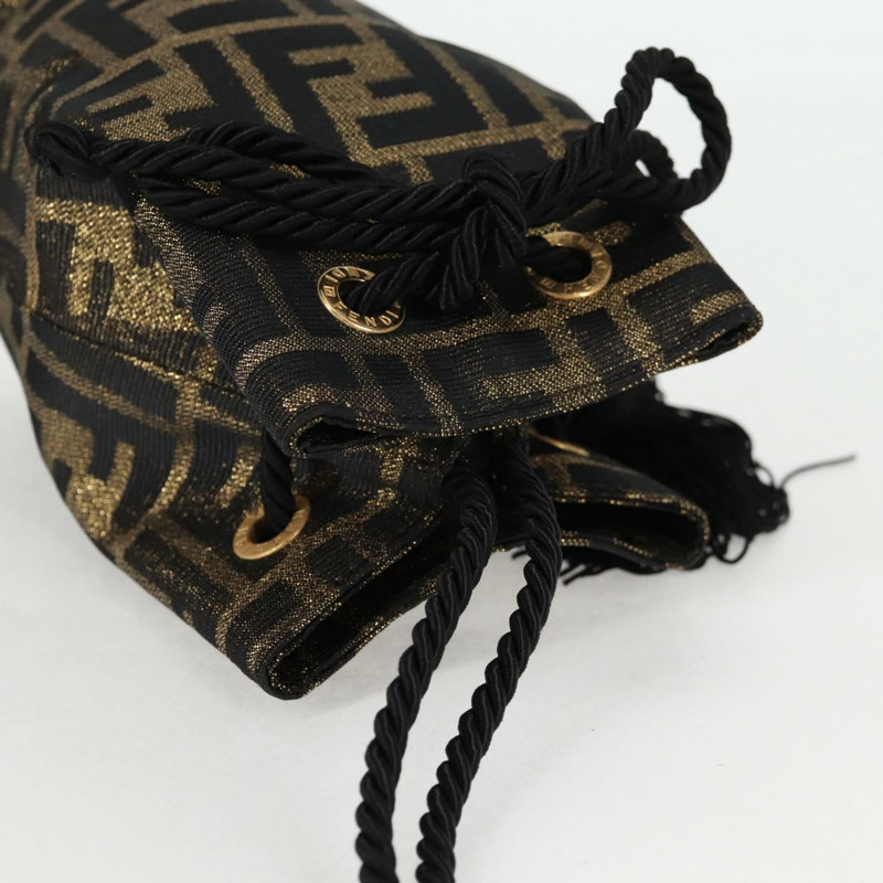 【日本直送】FENDI Zucca帆布單肩包 黑色棕色 正品 120527M-5