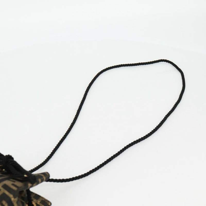 【日本直送】FENDI Zucca帆布單肩包 黑色棕色 正品 120527M-7