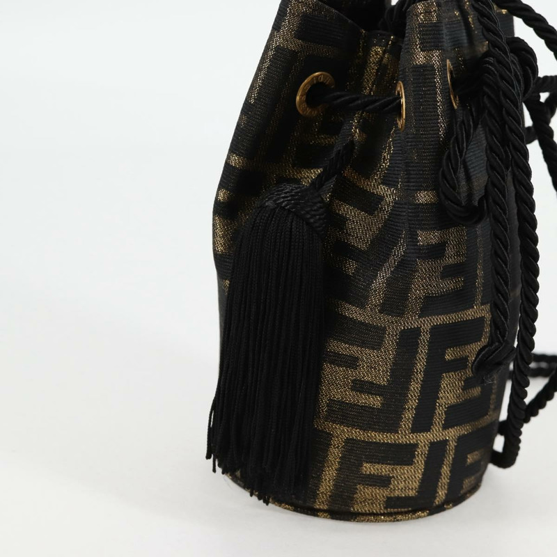 【日本直送】FENDI Zucca帆布單肩包 黑色棕色 正品 120527M-16