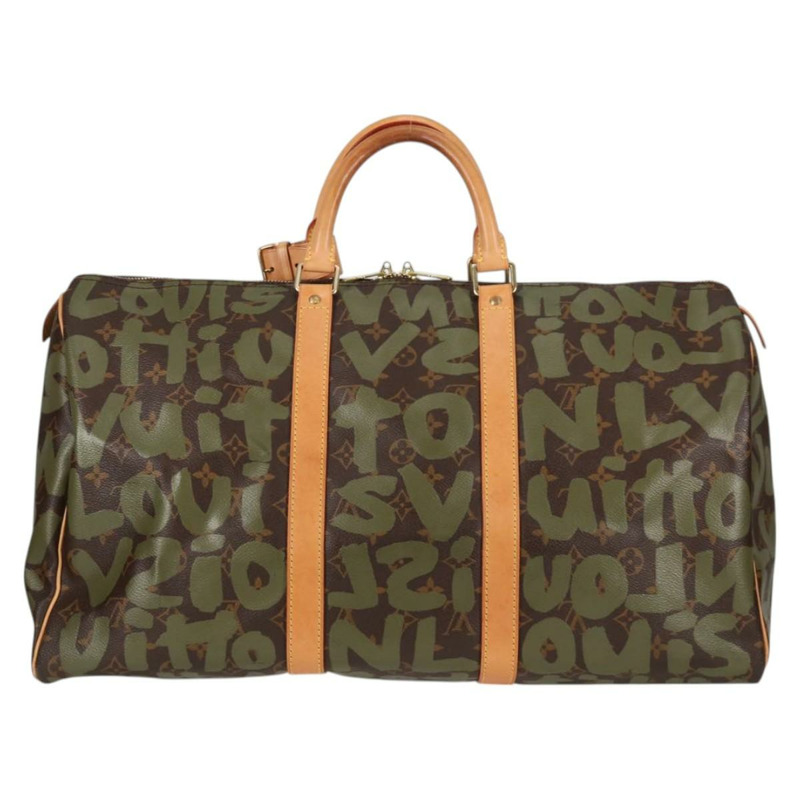 【日本直送】路易威登 Monogram Graffiti Keepall 50 波士頓包 卡其色 M92196 正品 115621SAM-1