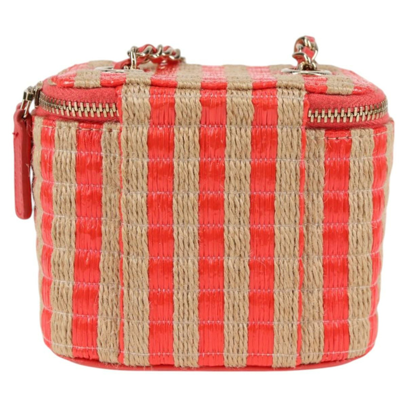 【日本直送】香奈兒 (CHANEL) 鏈條肩背包 草編 米色 金色 CC 標誌 正品 120168SAM-1