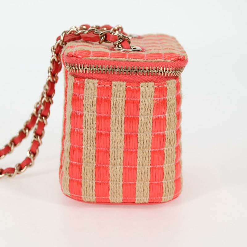 【日本直送】香奈兒 (CHANEL) 鏈條肩背包 草編 米色 金色 CC 標誌 正品 120168SAM-2