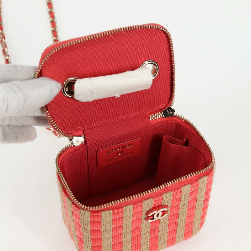 【日本直送】香奈兒 (CHANEL) 鏈條肩背包 草編 米色 金色 CC 標誌 正品 120168SAM-7