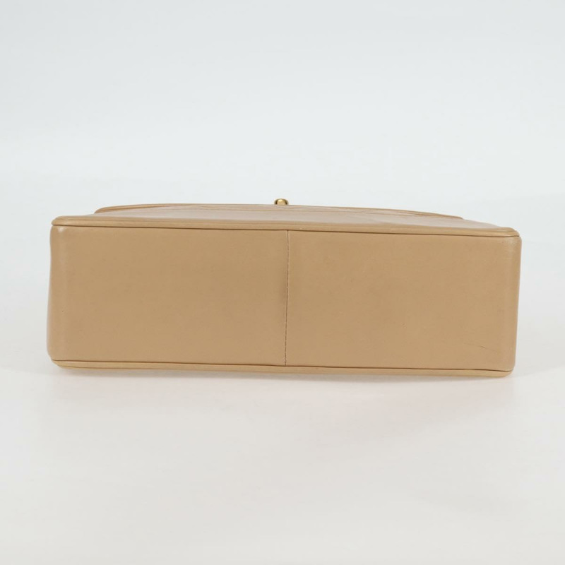 【日本直送】香奈兒 (CHANEL) 絎縫鏈條單肩包，羊皮，米色，金色 CC 標誌，正品 kk467V-4