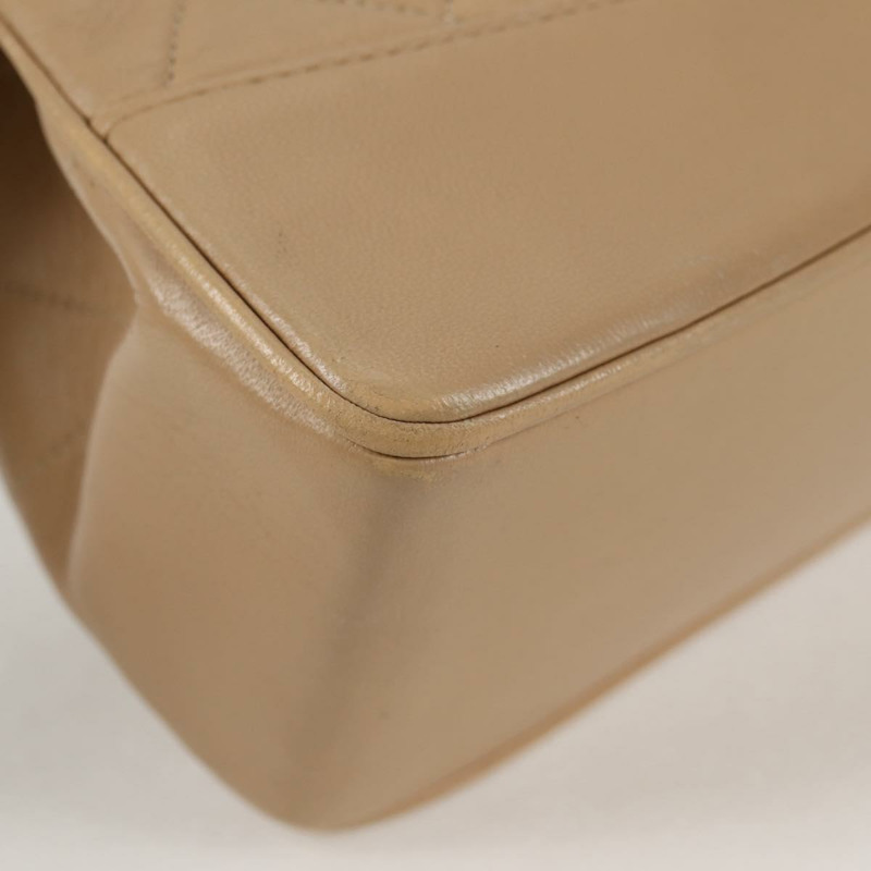 【日本直送】香奈兒 (CHANEL) 絎縫鏈條單肩包，羊皮，米色，金色 CC 標誌，正品 kk467V-15