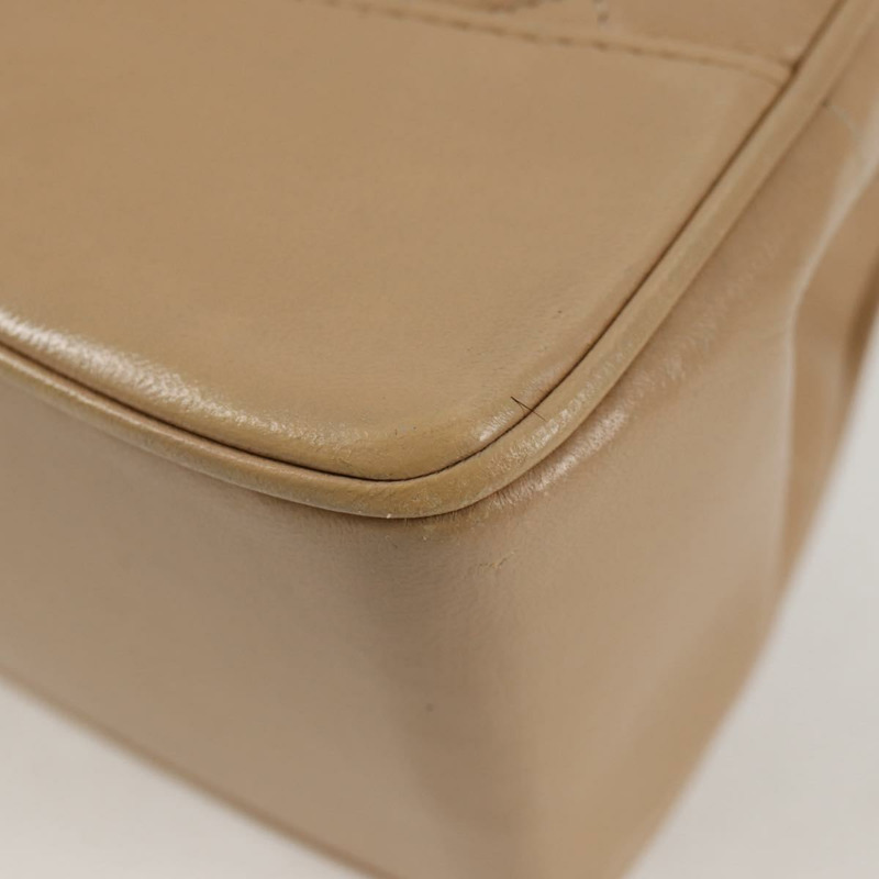 【日本直送】香奈兒 (CHANEL) 絎縫鏈條單肩包，羊皮，米色，金色 CC 標誌，正品 kk467V-18