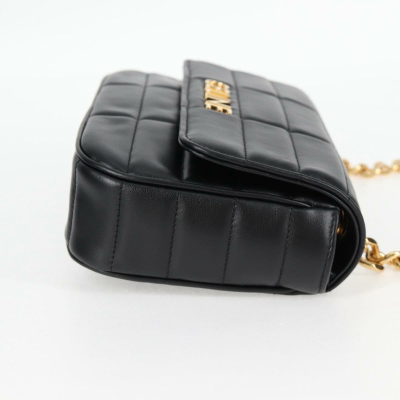 【日本直送】CELINE 鏈條單背包，黑色皮革，金色，正品，貨號 nb466SM-3