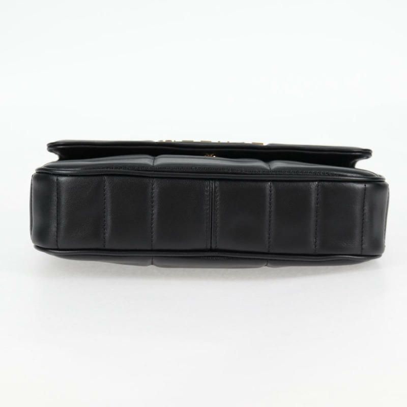 【日本直送】CELINE 鏈條單背包，黑色皮革，金色，正品，貨號 nb466SM-4