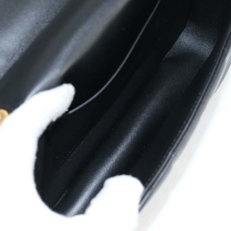 【日本直送】CELINE 鏈條單背包，黑色皮革，金色，正品，貨號 nb466SM-9