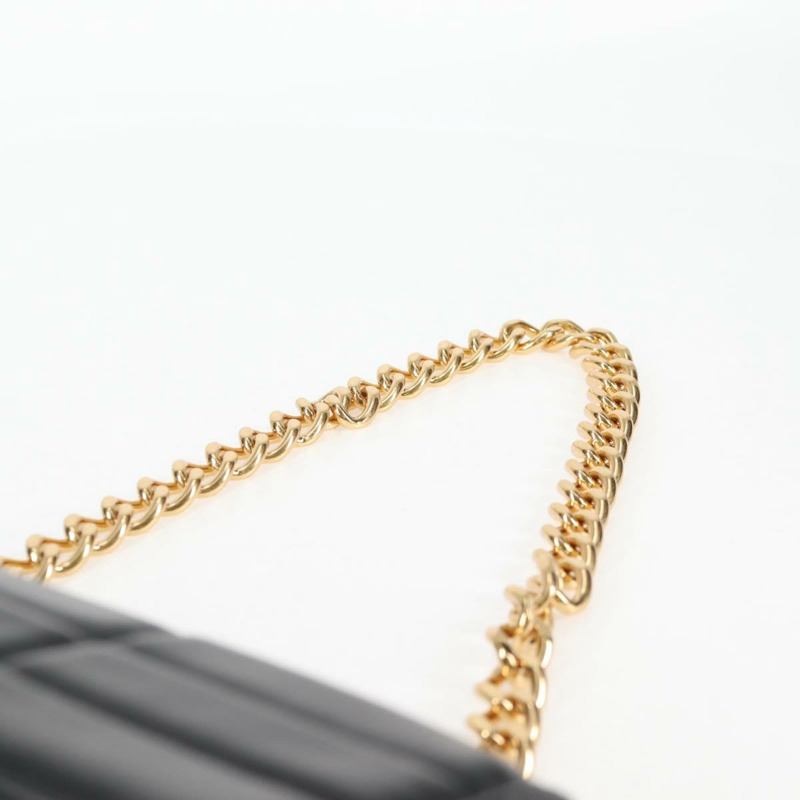 【日本直送】CELINE 鏈條單背包，黑色皮革，金色，正品，貨號 nb466SM-13