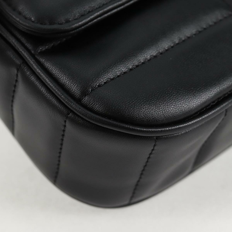 【日本直送】CELINE 鏈條單背包，黑色皮革，金色，正品，貨號 nb466SM-14