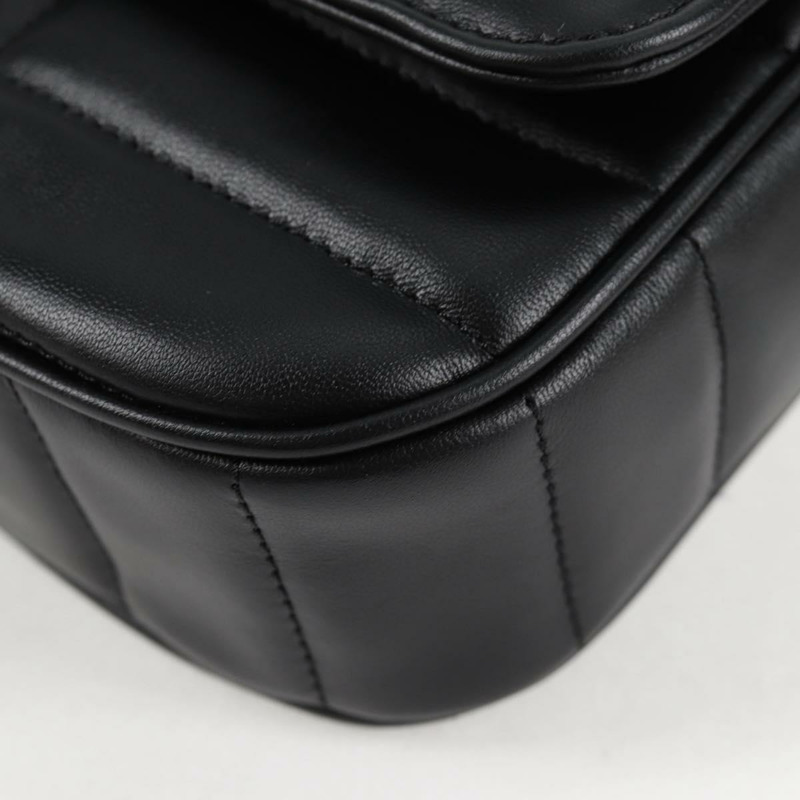 【日本直送】CELINE 鏈條單背包，黑色皮革，金色，正品，貨號 nb466SM-15