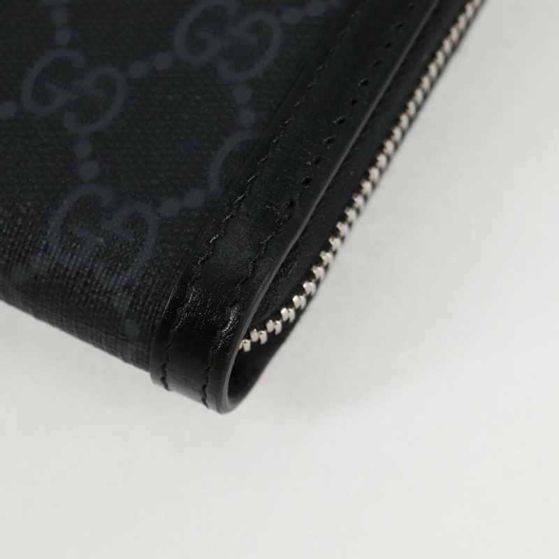 【日本直送】GUCCI GG Supreme 手機支架單肩包 PVC 黑銀 724357 正品 sw385M-17