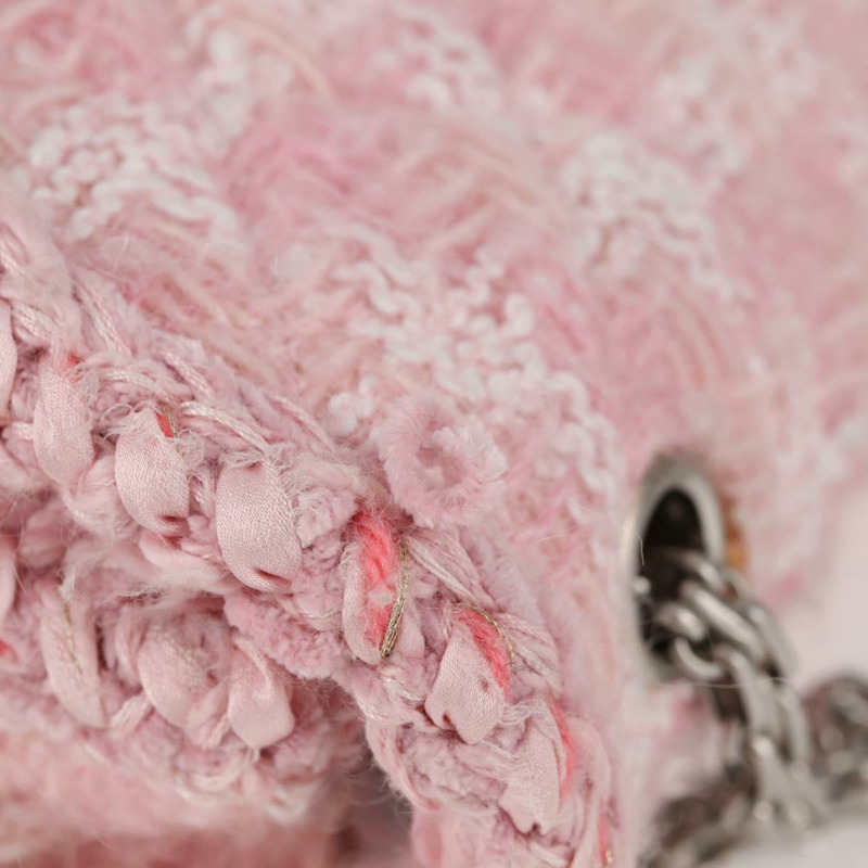 【日本直送】香奈兒 (CHANEL) 鏈條絎縫 23 2.55 肩背包 斜紋軟呢 粉紅色 CC 正品 121623SM-5