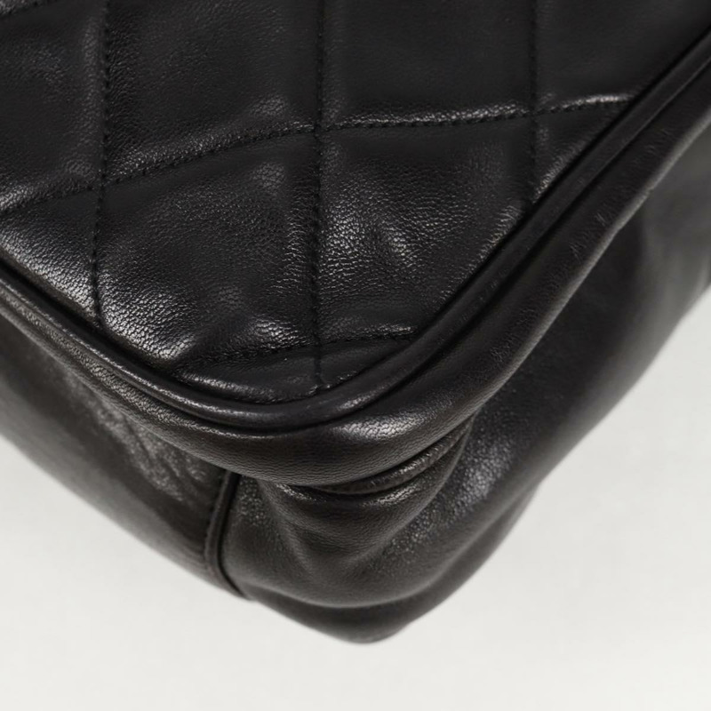 【日本直送】香奈兒 (CHANEL) 絎縫托特包，羊皮材質，黑色，金色雙C標誌，正品編號 bs25490V-14