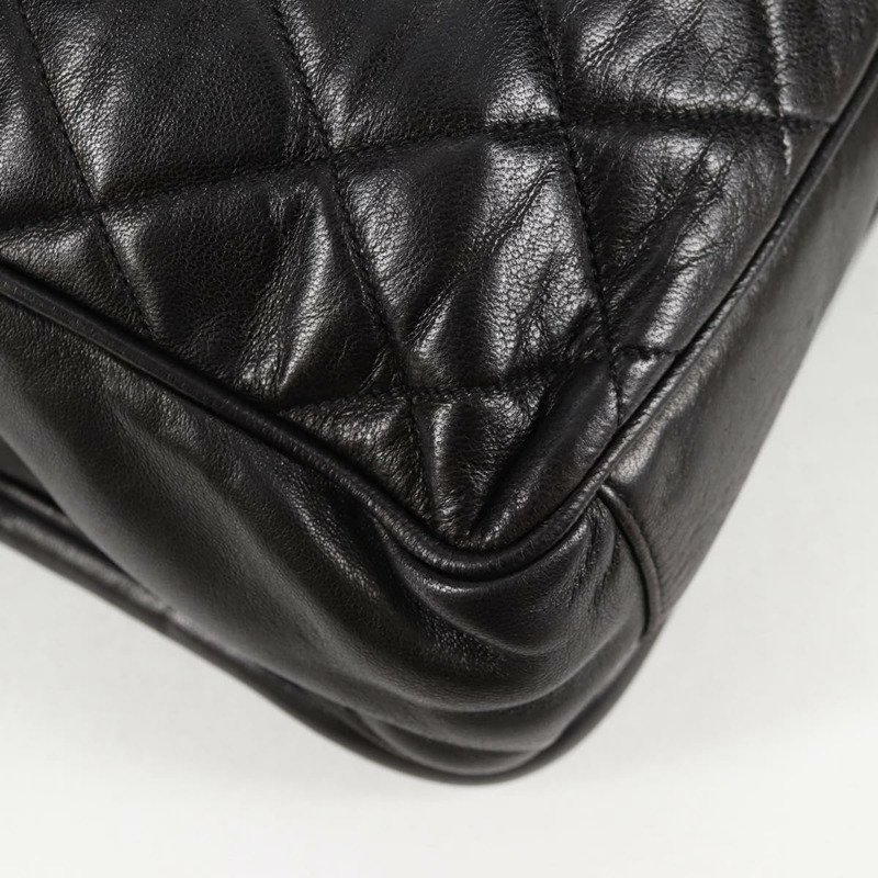 【日本直送】香奈兒 (CHANEL) 絎縫托特包，羊皮材質，黑色，金色雙C標誌，正品編號 bs25490V-15