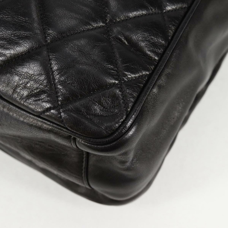 【日本直送】香奈兒 (CHANEL) 絎縫托特包，羊皮材質，黑色，金色雙C標誌，正品編號 bs25490V-16