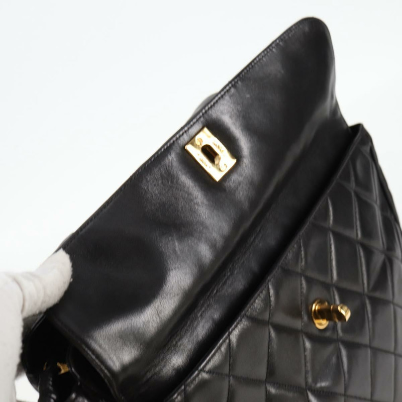 【日本直送】香奈兒 (CHANEL) 絎縫托特包，羊皮材質，黑色，金色雙C標誌，正品編號 bs25490V-18