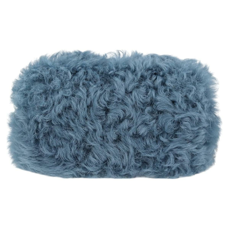 【日本直送】Miu Miu 鏈條單肩包 毛絨 藍色 銀色 5BD046 正品 124300SAM-1