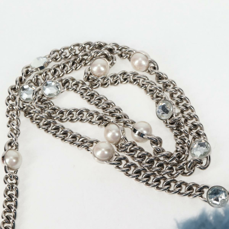 【日本直送】Miu Miu 鏈條單肩包 毛絨 藍色 銀色 5BD046 正品 124300SAM-7