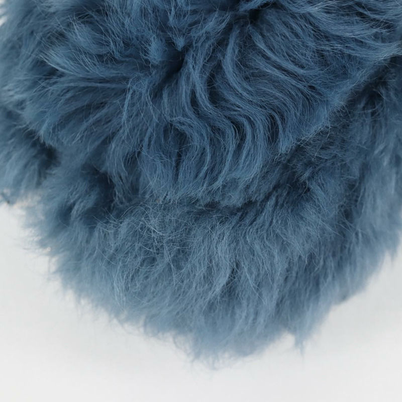 【日本直送】Miu Miu 鏈條單肩包 毛絨 藍色 銀色 5BD046 正品 124300SAM-14