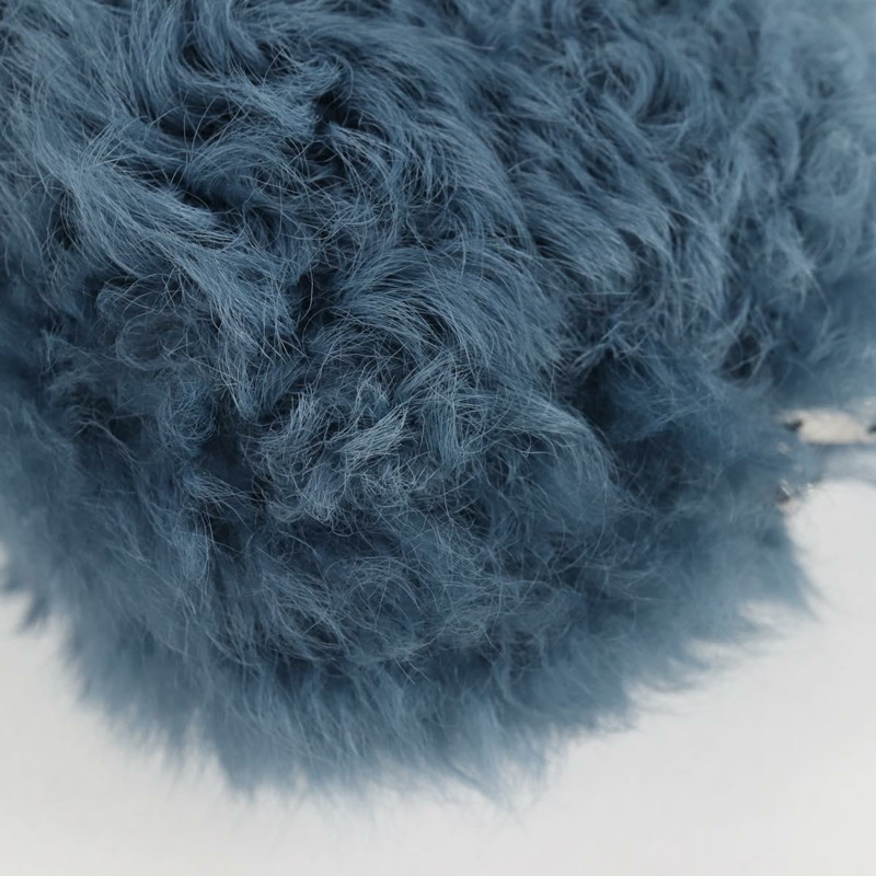 【日本直送】Miu Miu 鏈條單肩包 毛絨 藍色 銀色 5BD046 正品 124300SAM-17