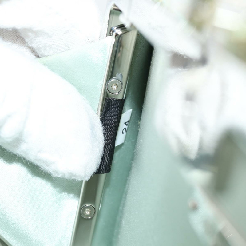 【日本直送】Miu Miu 鏈條單肩包 棉質 淺藍色 銀色 正品 118561SAM-10