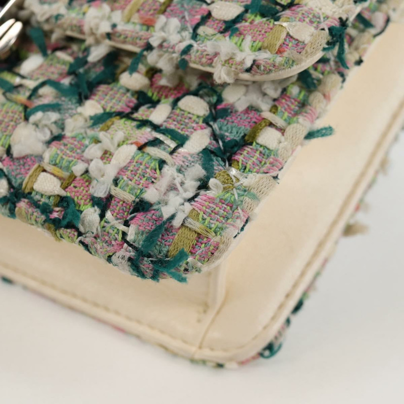 【日本直送】香奈兒鏈條絎縫單肩包 白色斜紋軟呢 CC 標誌 BA2164SAM-15