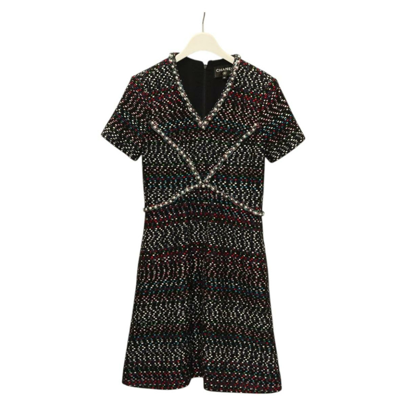 【日本直送】香奈兒 (CHANEL) 海軍藍斜紋軟呢連身衣 CC Auth BA2161M-0