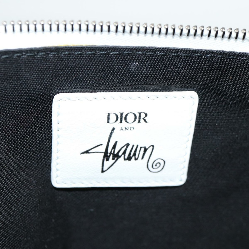 【日本直送】Christian Dior STUSSY 聯名款尼龍黃綠色手拿包 正品 123837M-8