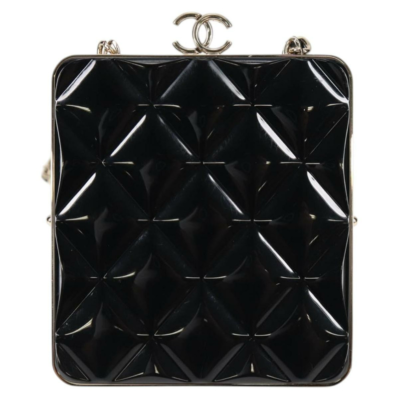 【日本直送】香奈兒 (CHANEL) 絎縫鏈條單肩包，羊皮材質，黑色，金色雙C標誌，正品編號 125435SAM-1