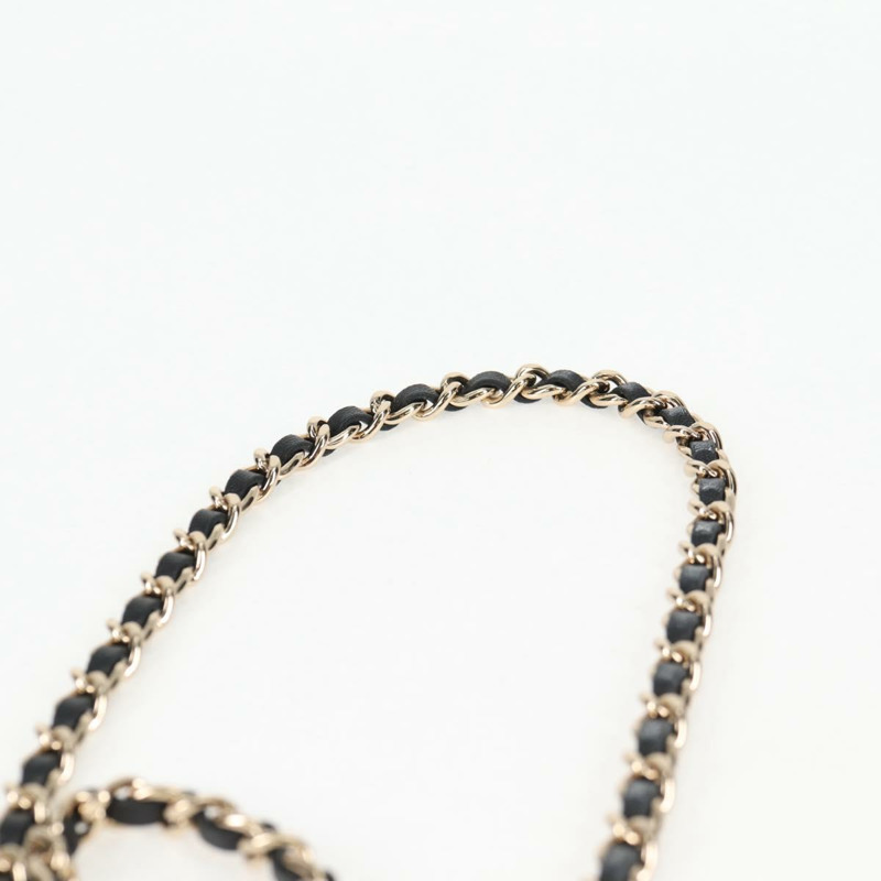 【日本直送】香奈兒 (CHANEL) 絎縫鏈條單肩包，羊皮材質，黑色，金色雙C標誌，正品編號 125435SAM-13