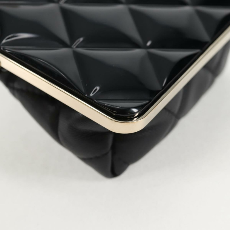 【日本直送】香奈兒 (CHANEL) 絎縫鏈條單肩包，羊皮材質，黑色，金色雙C標誌，正品編號 125435SAM-15