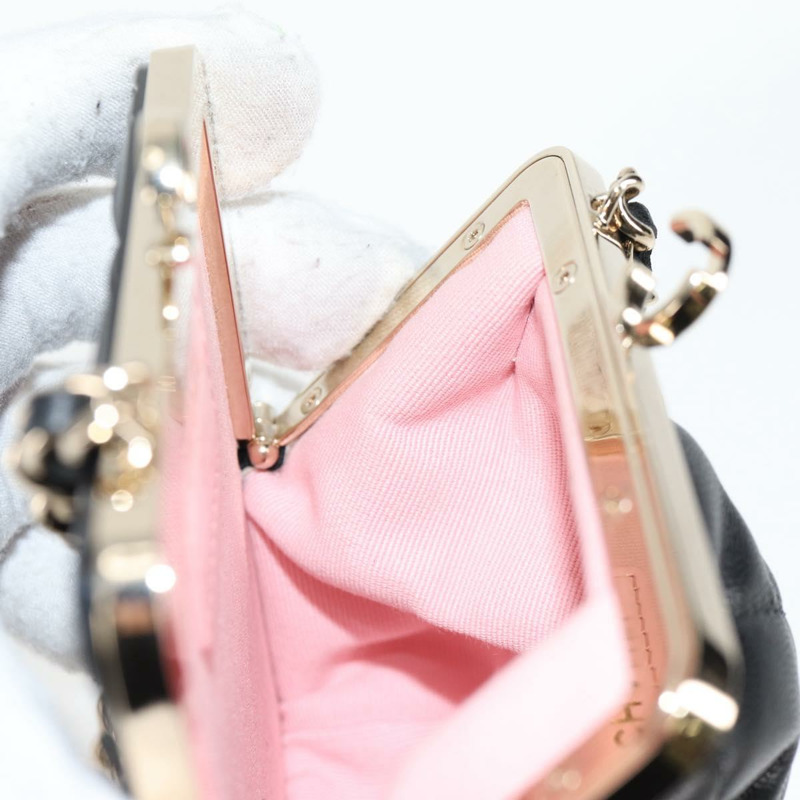 【日本直送】香奈兒 (CHANEL) 絎縫鏈條單肩包，羊皮材質，黑色，金色雙C標誌，正品編號 125435SAM-20