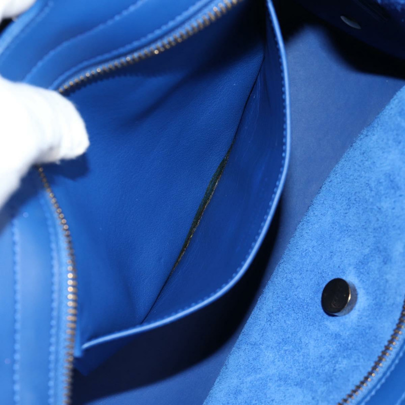 【日本直送】SAINT LAURENT Baby Kabas 手提包 皮革 2way 藍色金色 正品 123590M-28